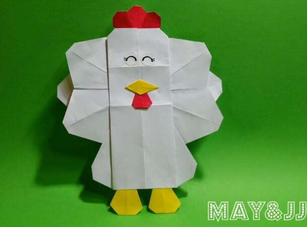 Tutorial on how to make an origami cartoon origami chick for children