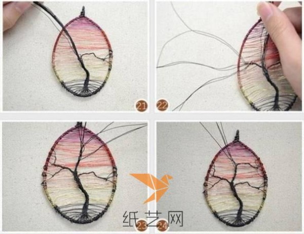 An artistic winding winter tree necklace making tutorial