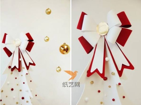 Handmade tutorial for paper bows for Christmas tree decorations