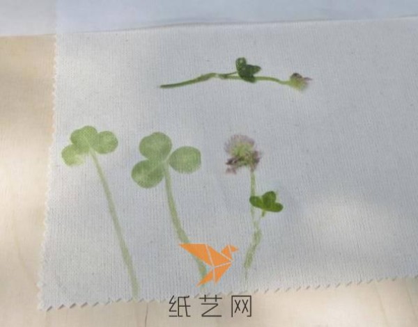 Ingenious plant pattern printing method for making New Year gift fabrics