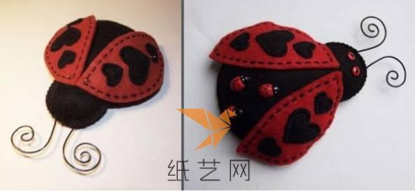 Tutorial on making cute non-woven ladybug decorative paintings