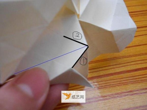 Illustration of the specific folding method of Fukuyama Paper Rose