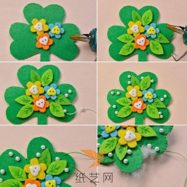 Beautiful little flower clover decoration making tutorial