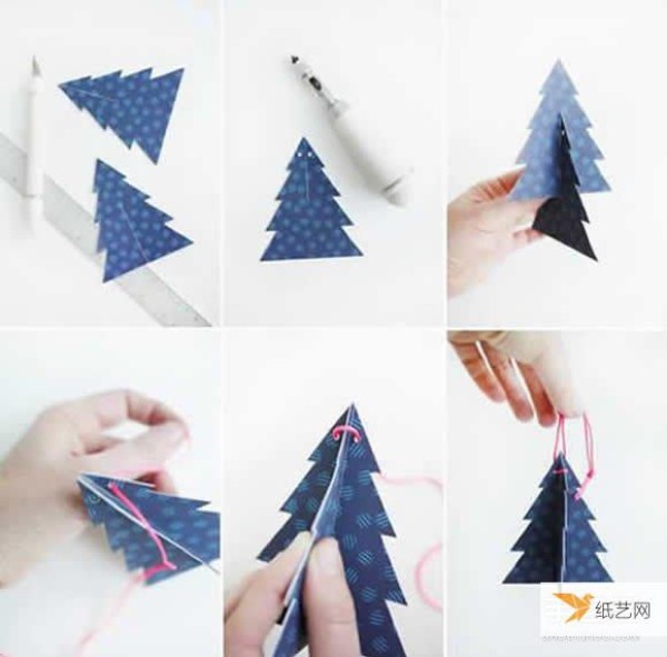 Tutorial on how to make your own personalized cardboard Christmas tree pendant