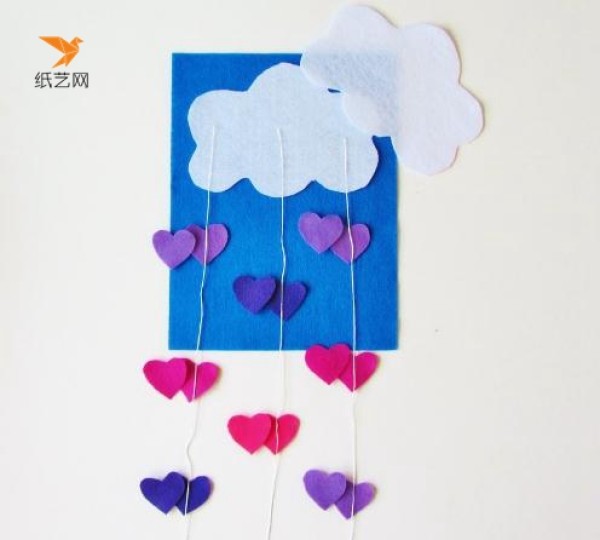 Tutorial on how to make small cloud decorations made of non-woven fabrics