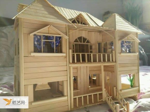 A complete step-by-step guide to hand-making a realistic villa model using disposable chopsticks