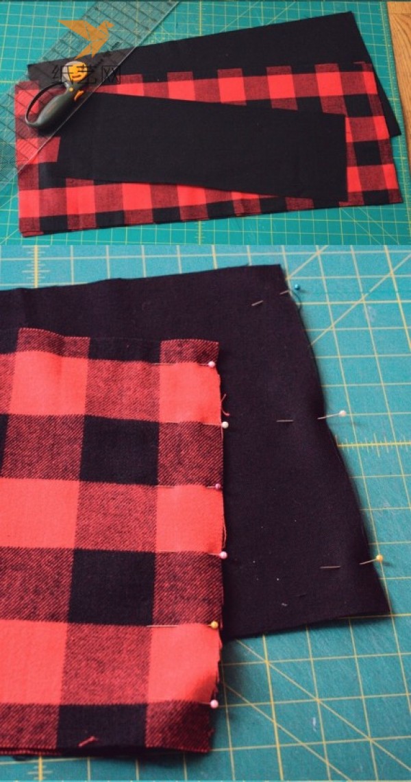 Fabric Tutorial Black and Red Checkered Fabric Bag DIY Making Tutorial