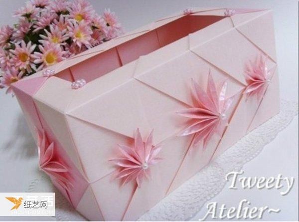 Illustration of the folding method of making a beautiful and personalized tissue paper box and napkin box