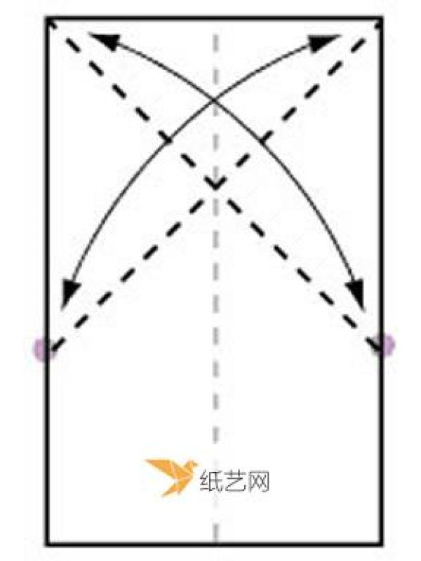 Illustration of folding method of cute little frog