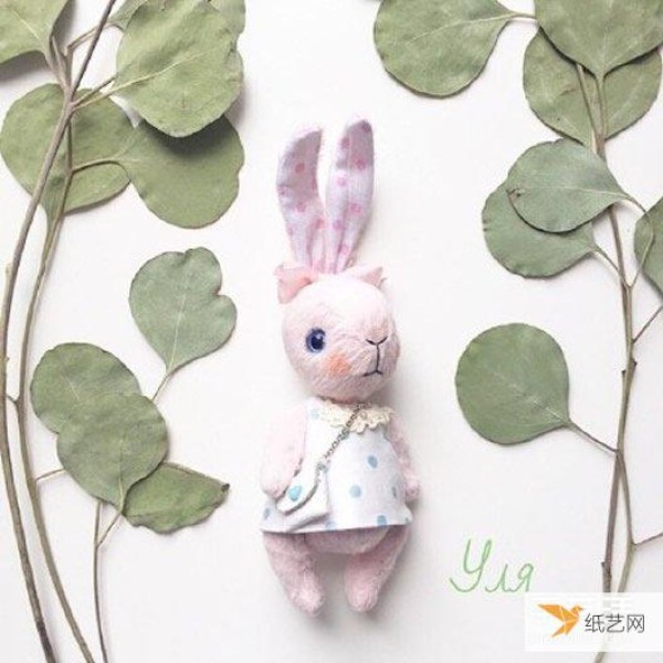 Pictures of various cute handmade fabric bunny works