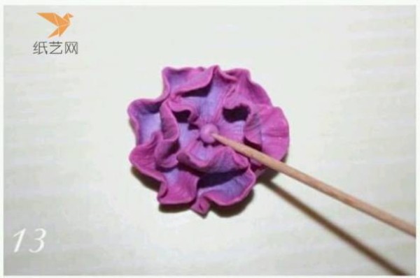 Pottery tutorial, soft clay purple cherry blossom ring making tutorial