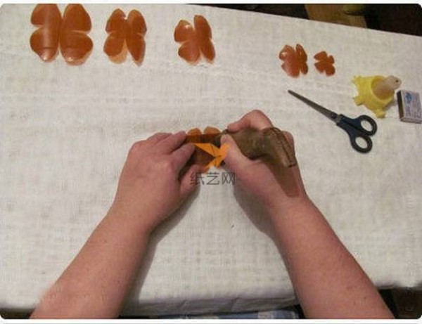 Flowers made from waste plastic bottles