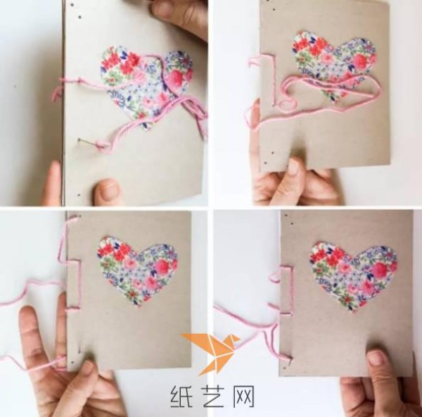 Tutorial on making handmade DIY heart-shaped cover book for Valentine’s Day gift