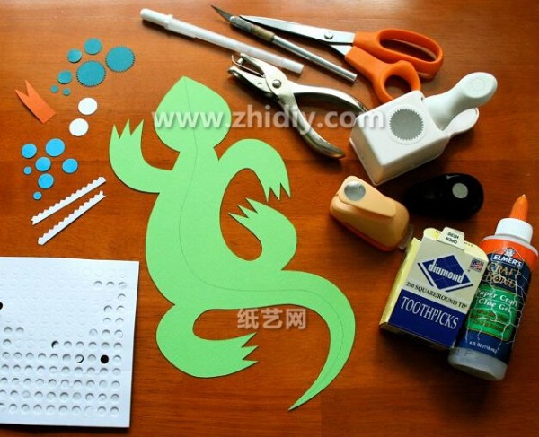 Childrens Day three-dimensional paper carving lizard hand-making illustrated tutorial [with lizard paper carving template]