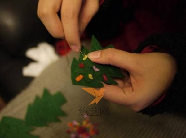 Cute non-woven Christmas tree making tutorial