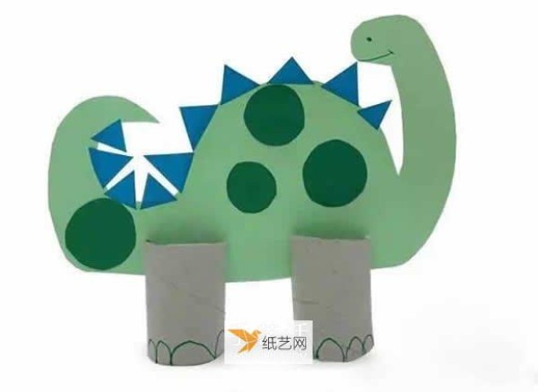 Tutorial for children to use paper rolls to make dinosaurs by hand