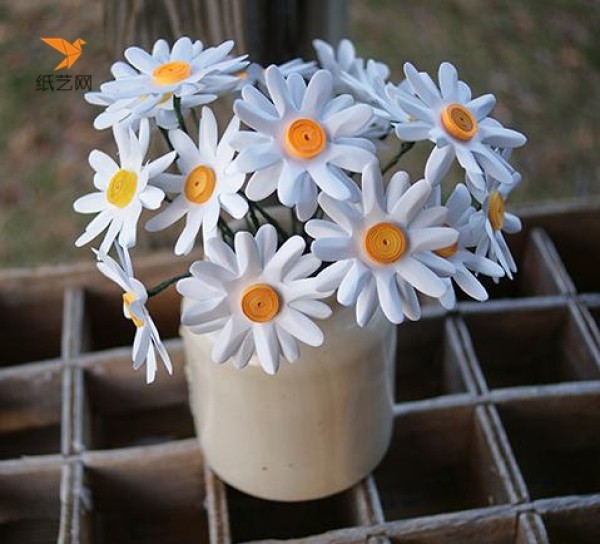 Pure daisy paper flower making tutorial