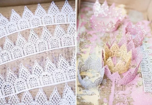 Roll up the lace to make a fairy tale crown!