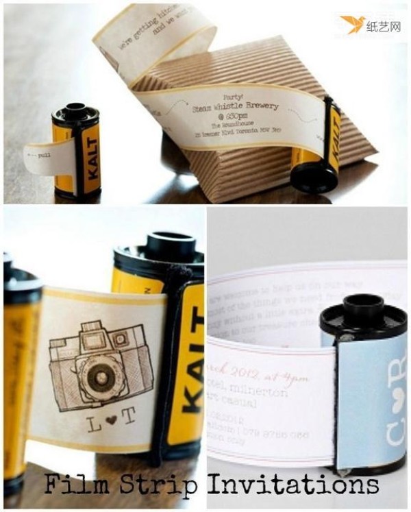 Use film to create personalized handmade wedding invitations