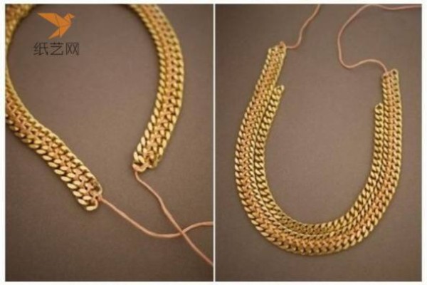 Beading Tutorial Rose Gold Metal Chain Beaded Combination Necklace Making Tutorial