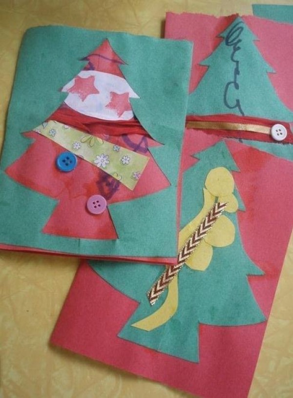 Tutorial on handmade Christmas cards for children