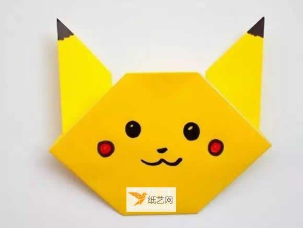 Tutorial on how to fold a simple Pikachu using origami