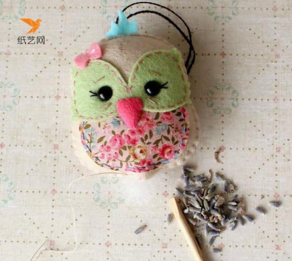 Cute non-woven owl lavender sachet tutorial