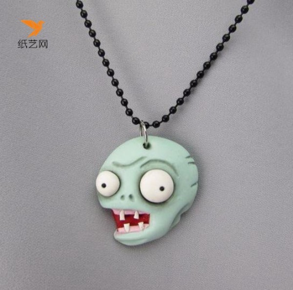 Plants vs. Zombies tutorial on how to make a zombie necklace using ultra-light clay