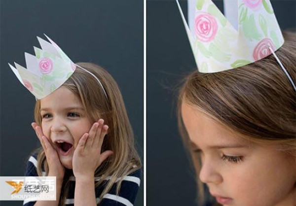 Illustration of how to make a birthday crown hat made by children