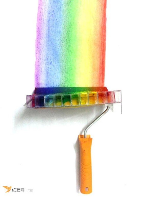 Tutorial on making your own personalized rainbow paint roller brush