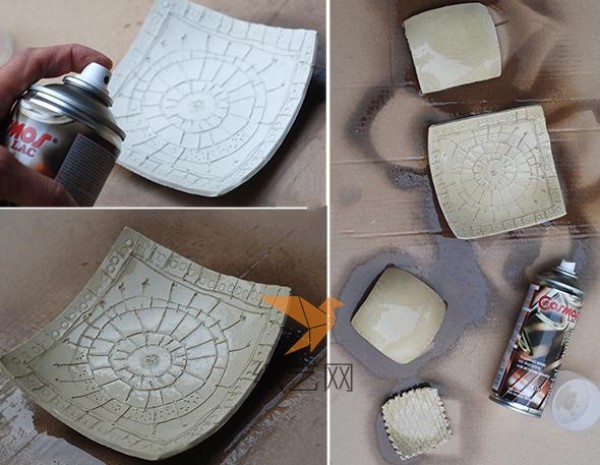 Illustrated tutorial on making plates from ultra-light clay