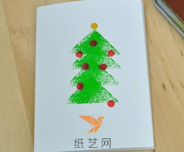 Very simple handmade Christmas tree Christmas greeting card tutorial