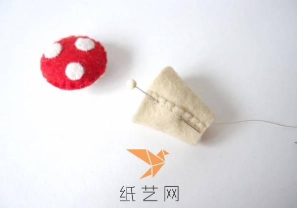 Cute non-woven tree stump needle insertion tutorial