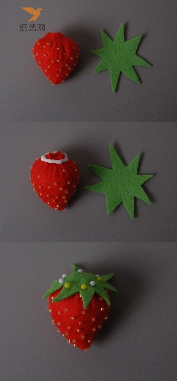 Non-woven fabric tutorial Tutorial on making beautiful and fresh non-woven strawberries