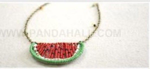 Beaded Necklace Weaving Personalized DIY Making Cute Watermelon-Shaped Beaded Necklace Weaving Tutorial