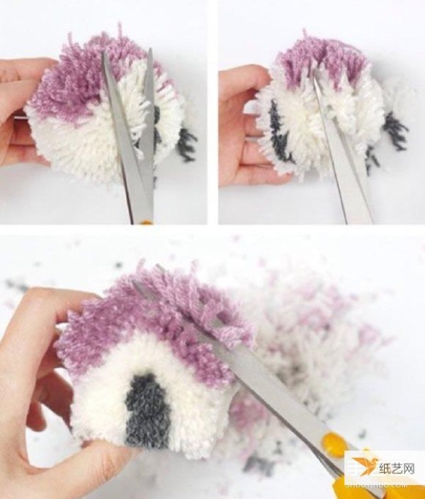 Tutorial on how to make a cute little house using yarn balls