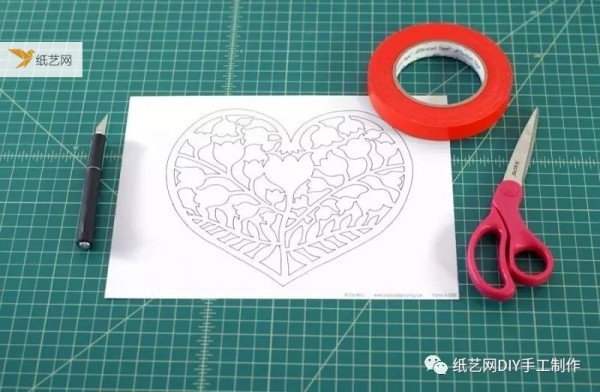 Paper carving hollow love tutorial (with template)