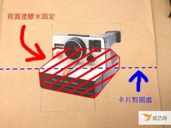 Illustrated steps on how to make a Polaroid camera 3D greeting card by yourself