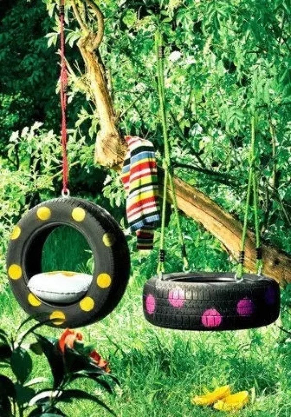 Turning waste into treasure! Replaced tires can also be repurposed! Tires turn into furniture decoration!