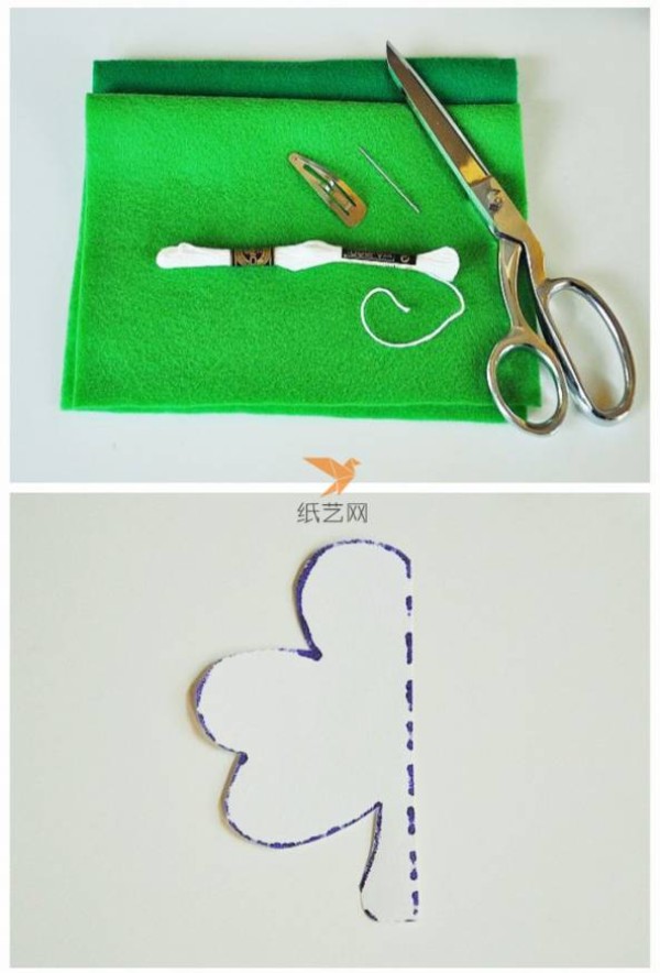 Non-woven clover hairpin making tutorialNon-woven tutorial