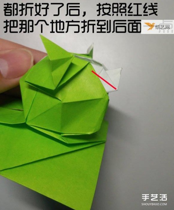 Illustration of the steps of origami of a very cute three-dimensional duck