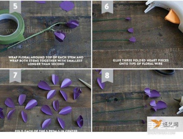 Illustration of how to make beautiful origami orchids by hand