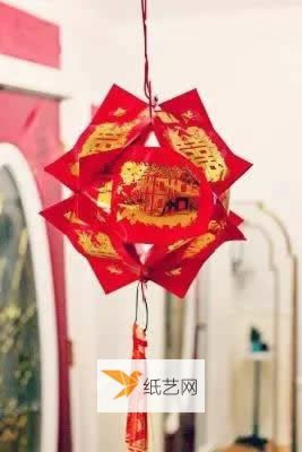 How to use red envelopes to make beautiful lanterns step by step