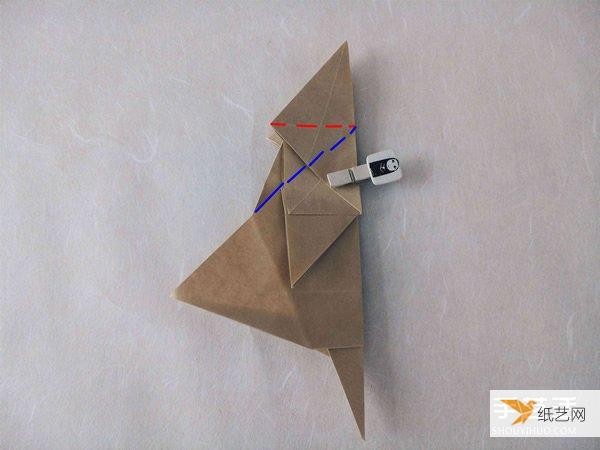 Tutorial on how to fold a very complicated standing three-dimensional paper rabbit