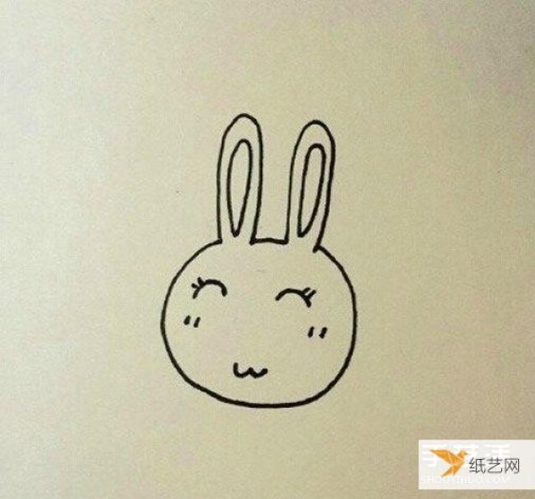 Simple and cute cartoon bunny drawing method tutorial illustration