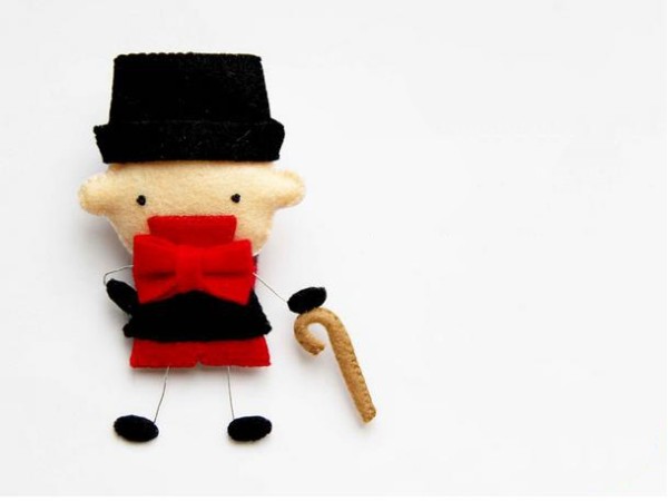 Tutorial on making cute little gentleman dolls from non-woven fabrics