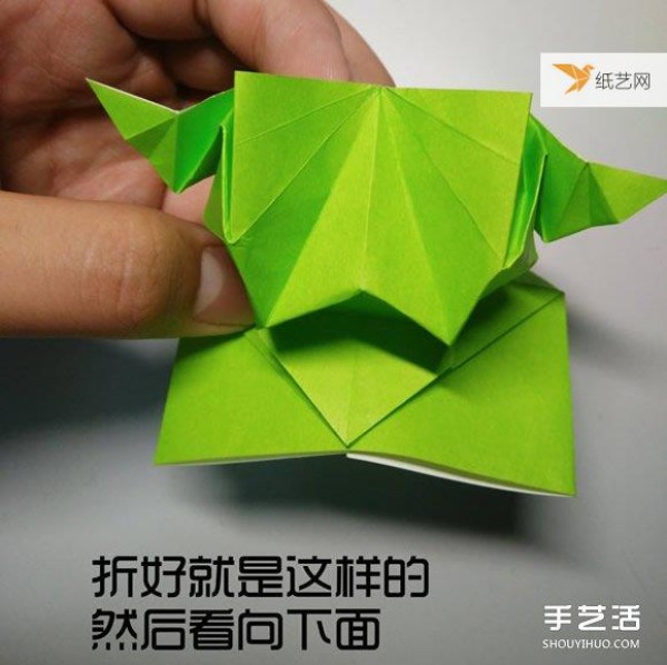 Illustration of the steps of origami of a very cute three-dimensional duck