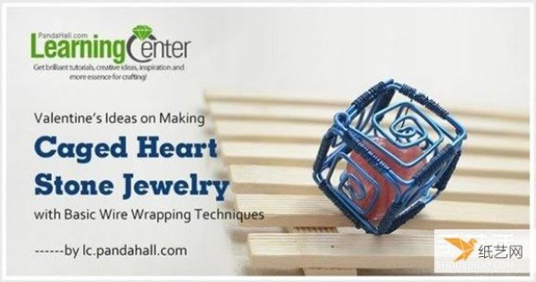 Illustrated tutorial on how to hand-make a personalized love cage jewelry pendant using metal wire