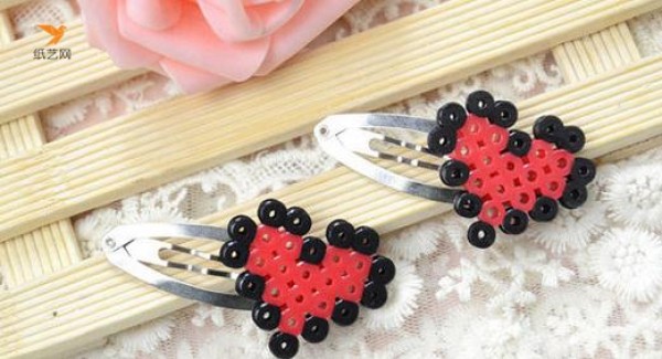 Tutorial on making cute heart-shaped hairpin decorations made by Pinpin Doudou