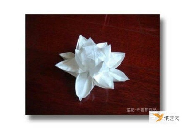 Illustrated step-by-step tutorial on how to make water lilies origami that looks particularly complicated